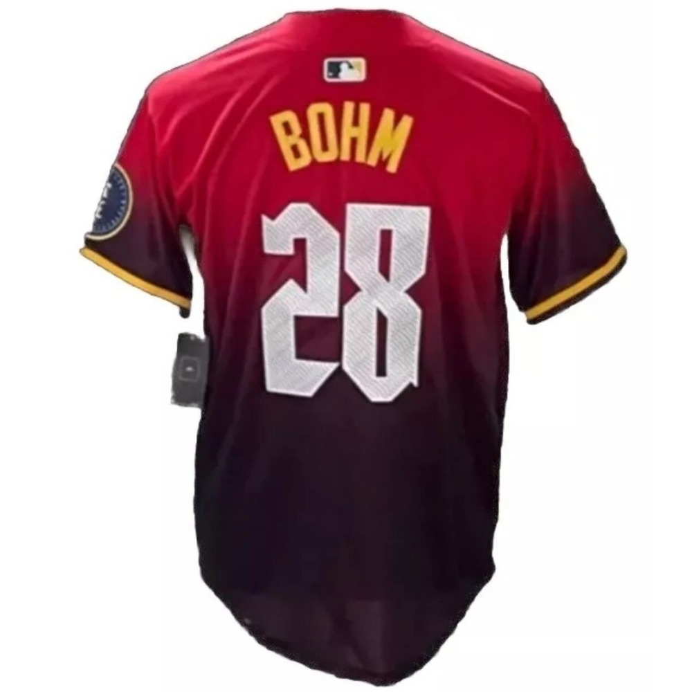 Alec Bohm #28 Philadelphia Phillies City Connect Stitched Jersey Red Large NWOT